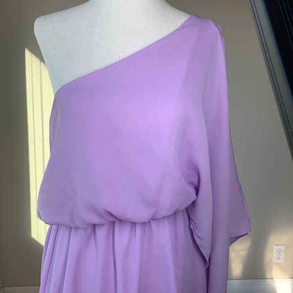 NWT The Impeccable Pig Caramela One shoulder lilac lavender dress sz Small. - Picture 2 of 7